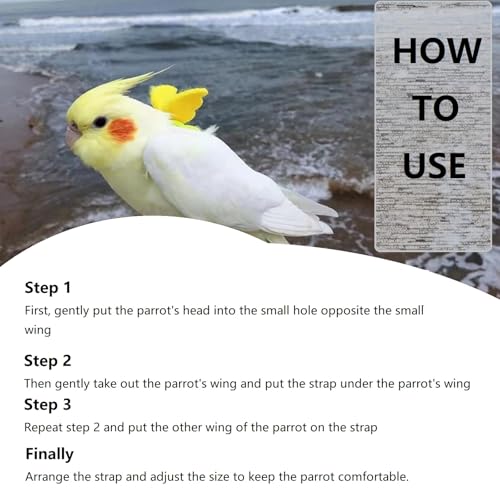 Haustier Papagei Vogel Geschirr und Leine,Papageien Vogelgeschirr,Vogel Geschirr Leine,Fluggeschirr Verstellbares,Verstellbares Geschirr für Papageien für den Außenbereich Geeignet für Papageien