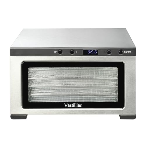 Stainless Steel Mini Food Dehydrator Dryer- 6 Stainless Steel Trays, Digital Adjustable Timer, 400W...