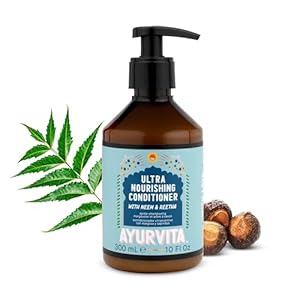 Ayurvita Conditioner – Natural Nourishing Dandruff Conditioner – Hair Care with Neem & Reetha – Ayurvedic Daily Hydrating Conditioner – Moisturizing Cleansing Conditioner –For Women & Men – 10 fl oz