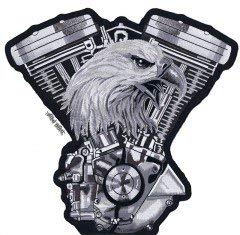 Patch écusson Aigle Vtwin pour Blouson Veste et Gilet Biker (Grand Format 24 x 25 cm)