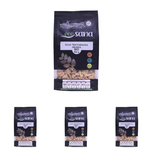 Drasanvi ECOSANA SOJA TEXTURIZADA GRUESA CERTIFICADO BIO by - Aporte de proteína - VEGANO - SIN GLUTEN - 150g (Paquete de 4)
