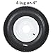 Garvee 2-Pack Trailer Tires On Rim 4.80-8 480-8 480X8, Load Range C, 6PR, 4 Lug 8 In. White Spoke Wheel, 4 On 4