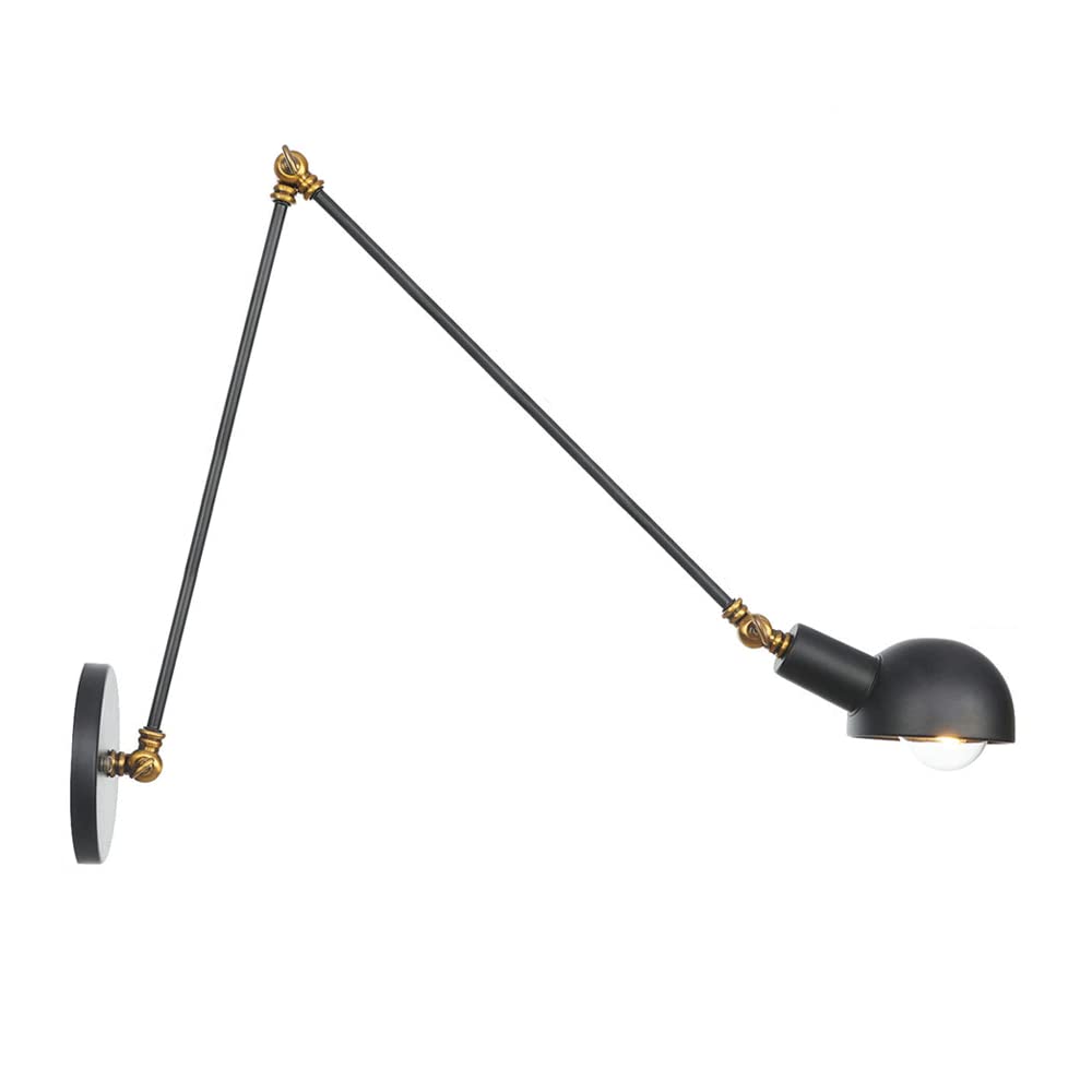 FYZDLAOR Hardwired Industrial Wall Sconce,Industrial Style Wrought Iron Long Arm Sconces,for Kitchen Bedroom wayaisle Stairs Corridor Balcony Restaurant Bar
