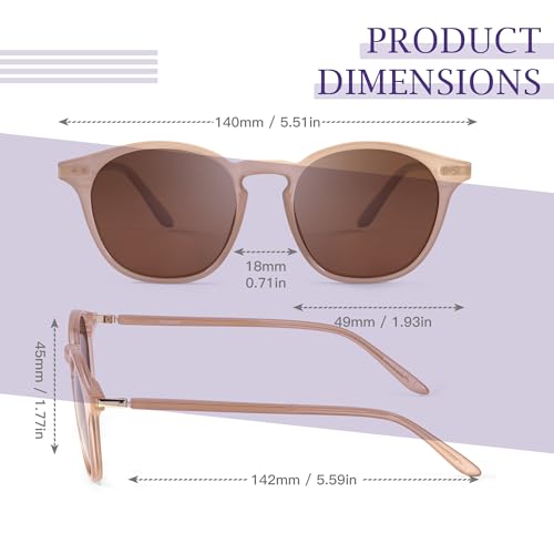 SIPHEW Classic Small Round Sunglasses for Women/Men, Retro Sunglasses Polarized UV Protection Lens for Outdoor/Driving2
