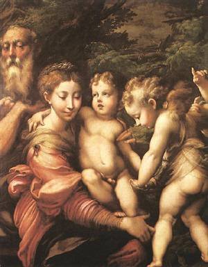 Peinture à l'huile Reproductions Parmigianino Repos pendant la fuite en Égypte toile premium 30x36