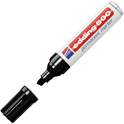 Permanent marker Edding 500 re feutre indélébile noir tout support - 2