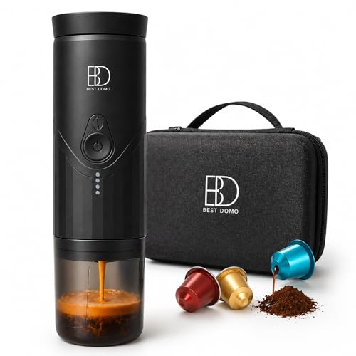 Cafetera Espresso Portátil 20 Bares, Compatible Cápsulas pequeñas y Café Molido, USB C Recargable, Autocalentable, para Coche, Viajes, Camping, Oficina y Regalo