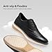 HEEZ Men's Dress Sneakers, Casual Dress Shoes for Men Comfortable, Wingtip Business Formal Oxfords Shoes for Office Work Wedding Travel Daily Black
