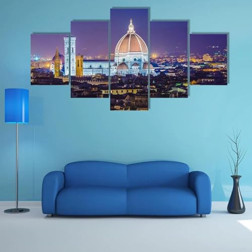 Déoration murale cathédrale de Florence grand tableau 5 parties pour salon