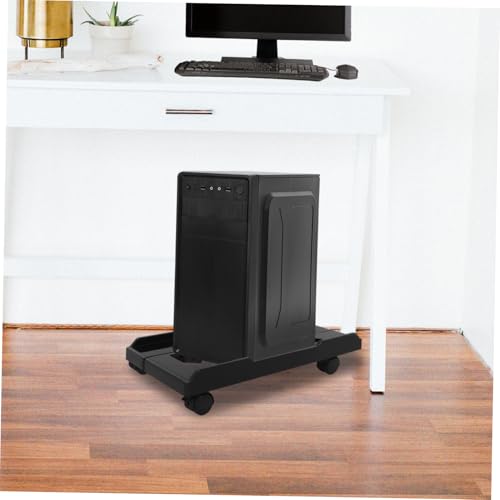 Soporte para CPU con ruedas HOMSFOU, diseño elegante para uso bajo escritorio miniatura 5