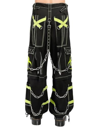 Gothic Bondage Bio-Hazard Lime Zip Off Pants Alternative Punk Rock Cyber Chain Goth Trouser2