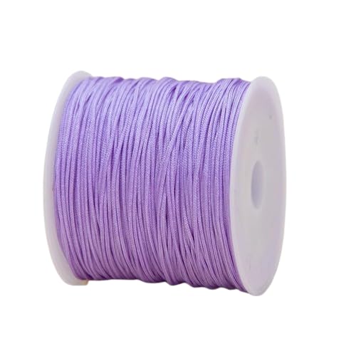 Nvzi Cordón de hilo de nailon, cordón de seda de cola de rata, cuerda de cuentas sedosa, pulseras trenzadas, collares colgantes, llaveros, fabricación de joyas, color morado claro