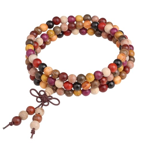 mookaitedecor elastisches Holz Armband mit 108 Perlen, Buddhistische Tibetische...