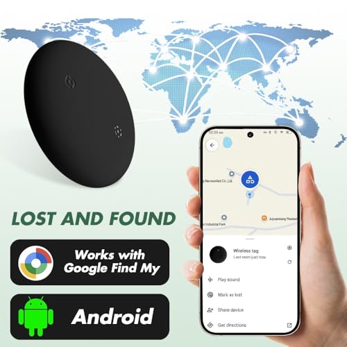 NAVESO Smart Tag Android Mini GPS Tracker ohne ABO mit Google Mein Gerät, finden App, nur Android, Smarttag für Schlüssel-Tracker, Koffer