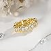 AiliFe XO Round Cubic Zirconia Ring with 14K Yellow Gold Plated, CZ Inlaid Light Luxury Fashion Rings for Wedding Band Engagement Promise Cocktail Jewelry (6)