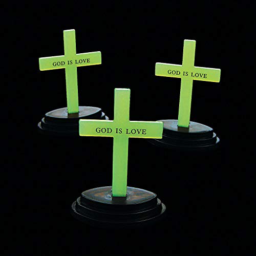 Fun Express God Is Love Glow in the Dark Crosses - Set of 12 - Church, Sunday School and VBS Gifts