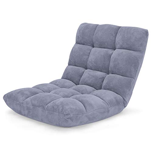 Sofá de Piso Plegable de 14 Posiciones, sofá de Juego Ajustable, sillón Acolchado, Cama Plegable para Dormir para Sala de Estar, Dormitorio (Gris)
