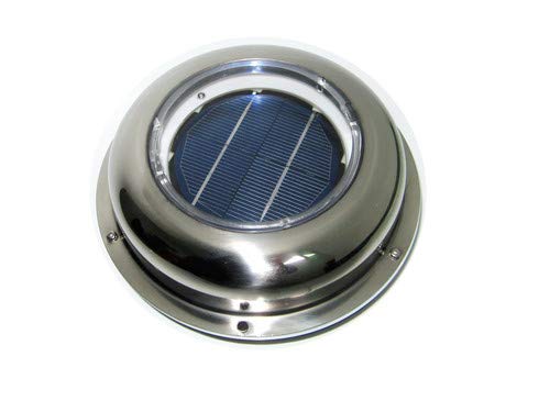 Fisters Solar Powered Vent Fan Exhaust Ventilation Stainless Steel for Boat,Roof,Attic