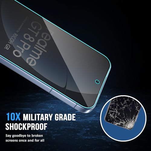 Image of ArmourPro Anti-Spy Privacy Tempered Glass for Realme GT 8 Pro - Anti Peeping Screen Protector, Edge to Edge Full Coverage, 9H Hardness, Easy Installation Kit | Pack of 2