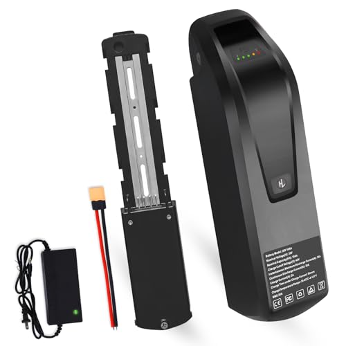 UAZ 36V 48V 52V Ebike Battery 4 Pin 10.4AH 15.6AH 20AH with 40A BMS, Safe Lock, LED Indicator Light, USB Port, for 250-1500W Motor E-Bike, Scooter, Electric Bicycle (36V10.4AH-4PIN)