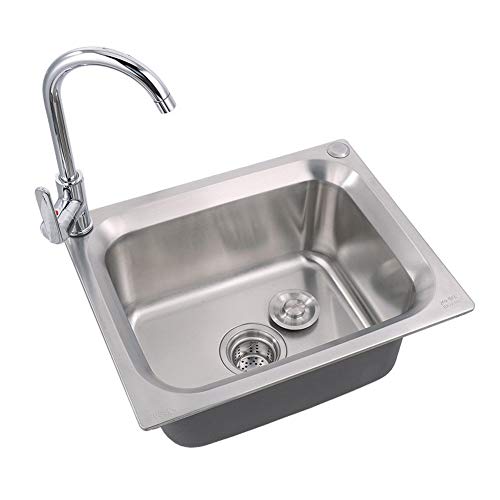 Robinet d'évier en acier brossé de qualité supérieure avec bac carré design - 2