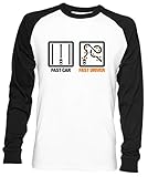 Gedruckt in EU Fast Car - Fast Driver Unisex Herren Frau Baseball T-Shirt Weiß Unisex Baseball T-Shirt