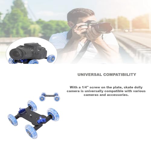 Image of Camera Dolly Skater Professional Rolling Cart Smooth Stable Movement Adjustable Platform DSLR Camcorders Video Equipment for Filmmakers Videographers