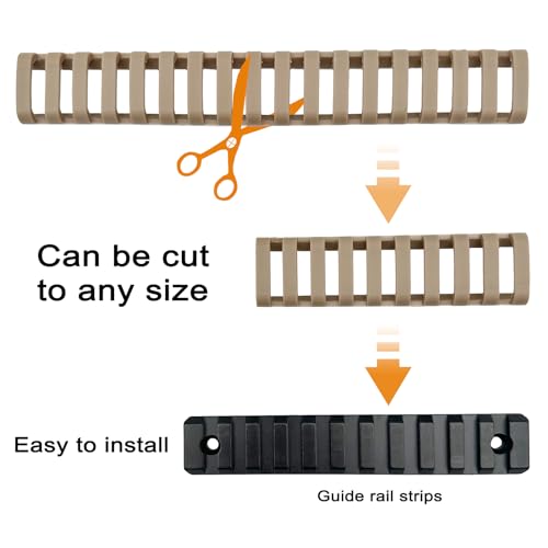 image for DDOUT Picatinny Rail Cover Rubber, Tan 18-Slot Rubberized Rail Protect