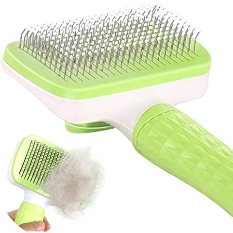 Garstor Hundebürste, Katzenbürste, Haar Entferner Haustierbürste für Langhaar und Kurzhaar, Hundebürsten Unterwolle, Selbstreinigende Fellbürste, Entfernt Matten Haare mit Einem Knopf Cover