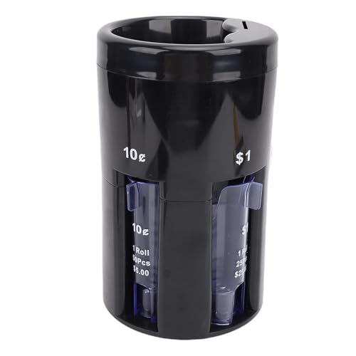 Vikye Máquina Clasificadora de Monedas, Contador y Clasificador Automático Digital de Monedas, 5 Tubos con Capacidad para 205 Cada, Hucha y Hucha de Cambio Vacías