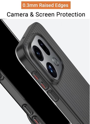 Image of Kapa Wave Frosted Grip Back Cover for Oppo Find X9 | Ultra Slim [with Metal Buttons] Matte Finish Back Case (Grey)