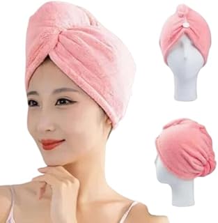 قبعة شعر سريعة الجفاف - لفافة شعر ملفوفة فائقة الامتصاص - قبعة استحمام خفيفة (24 × 63 سم)