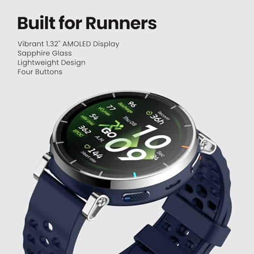 Image of Amazfit Active 3 Premium GPS Running Smart Watch,1.32 inch AMOLED Sapphire Display,12-Day Battery,4GB Storage,Offline Maps,170+ Workout Modes,5 ATM,Heart Rate & Fitness Tracker,Android & iPhone Atlas Blue