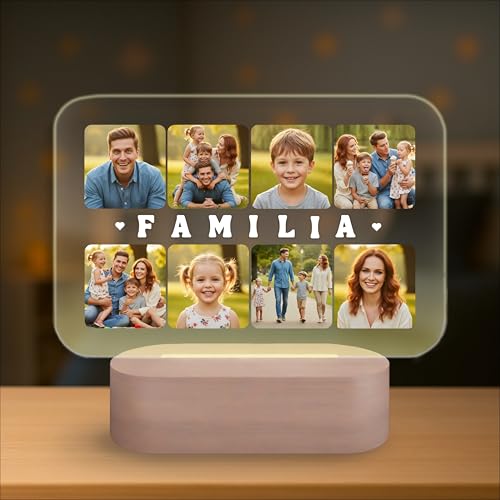 Lámpara Personalizada - Lampara con Foto y con Texto, Regalos Originales, Luz LED, Regalo para Pareja, Amigos, Familiares, Regalos Personalizados,...