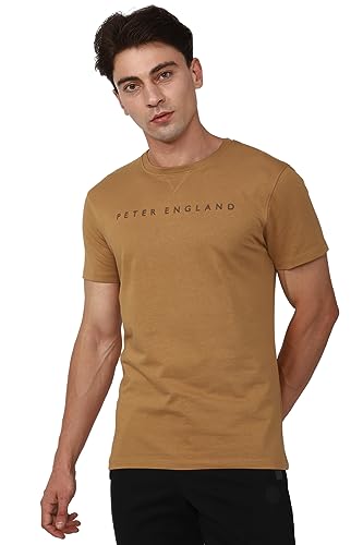 Image of Peter England Men Cotton Blend Regular Fit T-Shirts