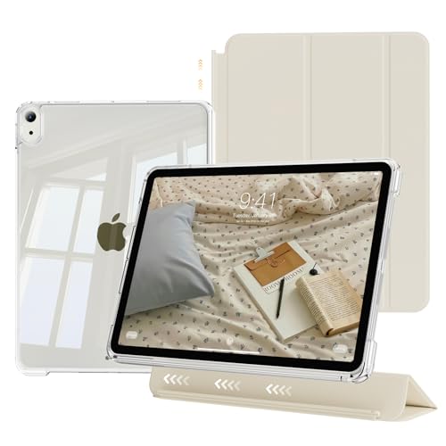 GKABXY Clear Case for iPad mini 7 (A17 Pro) iPad mini 7th/6th Generation Case (2024/2021) Slim&Light Shockproof Transparent Hybird Back Yellowing Resistant Supports Pencil Pro&USB-C (Cream White)