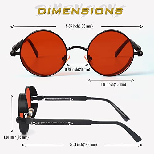 Image of GQUEEN Retro Round Circle Steampunk Sunglasses Polarized Metal Alloy for Women Men MTS2