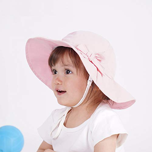 Baby Sun Hat Girls Floppy Bucket Hat Summer Toddler Outdoor Cap For Swim Beach (Pink, 50Cm/19.7"(1-2T)) #TOP5