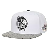 Mitchell & Ness Boston Celtics White/Silver Cement Top Snapback Adjustable Cap