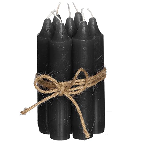 Kleine Spitzkerzen 14 7-tlg. Set Kerzen H 11 cm (schwarz/matt)
