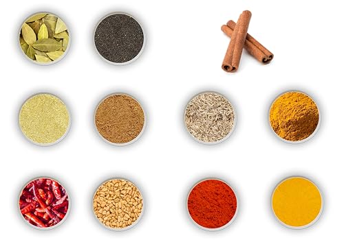 Curry Spice Kit - 10 Authentic Spices Refill + A FREE Packet of Fenugreek Seeds