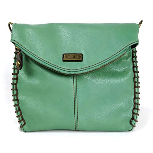 Chala Charming Teal Crossbody Bag With Flap Top and Zipper or Shoulder Handbag3