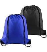 PLULON 2Pcs Drawstring Bags Bulk Drawstring Backpack Blue Black String Backpack Cinch Sack Sport ...