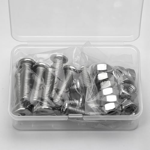 (15 pcs) M8 x 20mm Flat Round Hexagon Socket Head Screws Bolts and Nuts Set 304 Stainless Steel 18-8, Silver, M8x20mm (15 Pieces) - Image 3