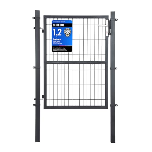 SONGMICS Gartentor, verzinkter Stahl, abschließbar, 106 x 175 cm...