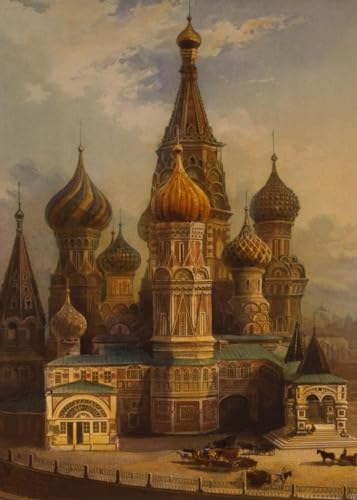 La Antigua Iglesia de Moscú Rompecabezas de Madera de 1.000 Piezas Juegos para Padres e Hijos Aptos para Toda la Familia