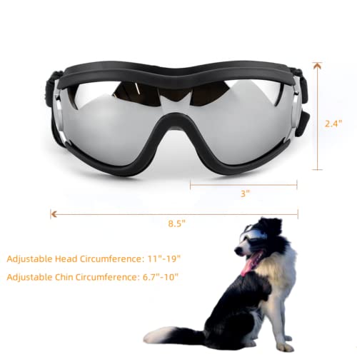 Dog Sunglasses Dog Snow Glasses for Medium Large Breed Dog Goggles Glass Sun Protection Windproof Waterproof Dustproof Pet Eyewear with Adjustable Strap  Cucciolini Doodles Dog sunglasses dog snow glasses for medium large breed dog goggles glass sun protection windproof waterproof dustproof pet eyewear with adjustable strap   cucciolini doodles
