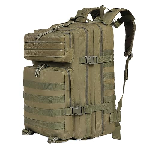 Lawaia Military Backpack 45L Tactical Backpack for Mens Army Ruck Sacks Adult Men Survival Bag Fishing Travel Suitable for Camping Hiking Outdoor Shoulder Daypack