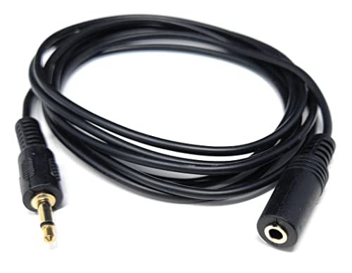 DRUT 2m 3.5mm Mono Jack to 3.5mm Socket Extension Cable Gold Connectors, Male Plug to Female Socket 6.5ft - Image 3