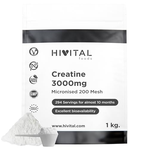 Creatina 3000 mg. 1 Kg / 1000 g. 294 raciones para casi 10 meses